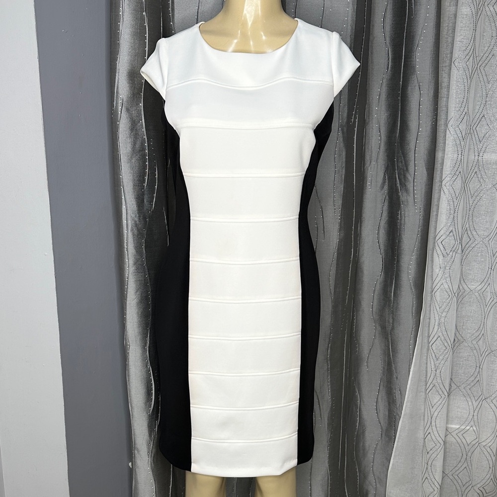 Sandra Darren Black and White Mini Dress
